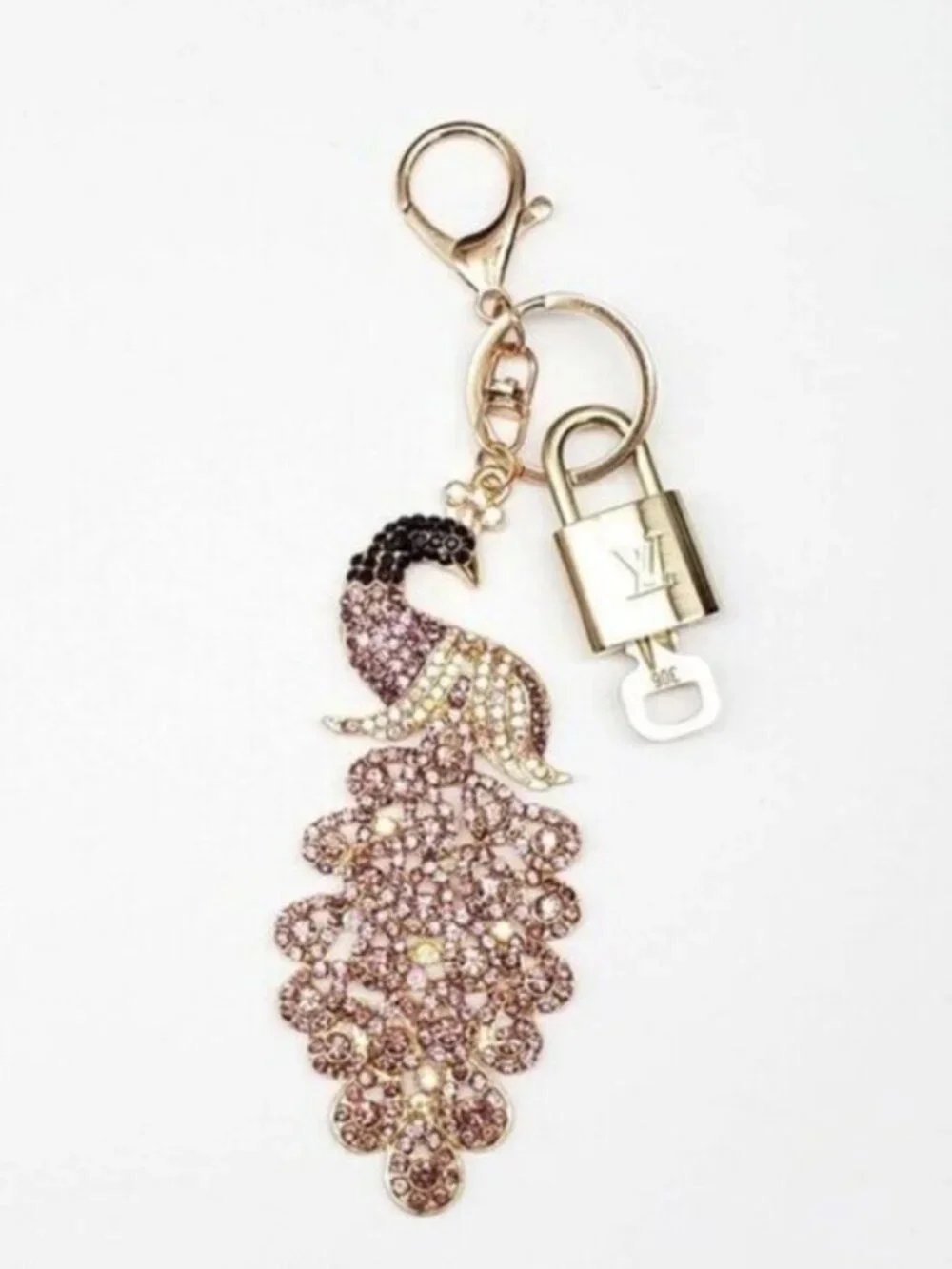 Authentic Louis Vuitton Gold Padlock & Key 🔒 LV Bag Charm Unbranded Keychain
